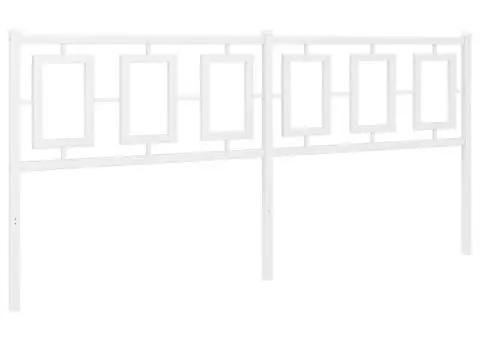 Tăblie de pat metalică, alb, 180 cm - 2/5