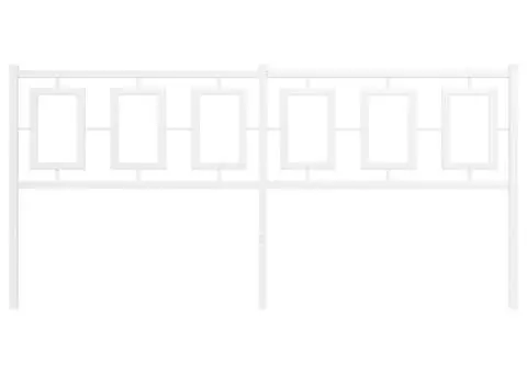 Tăblie de pat metalică, alb, 180 cm - 3/5