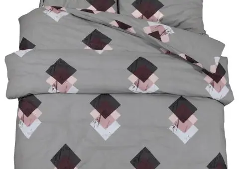 Set cu husă de pilotă, gri, 200x200 cm, bumbac - 2/5