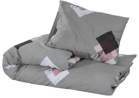 Set cu husă de pilotă, gri, 200x200 cm, bumbac - 3/5