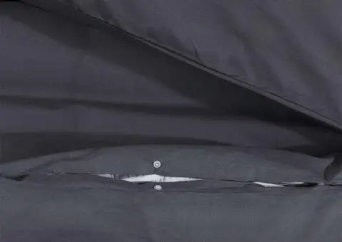 Set cu husă de pilotă, negru, 200x200 cm, bumbac - 4/5