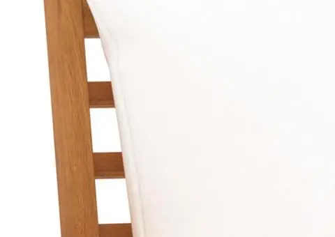 Bancă de grădină, 120 cm, cu pernă crem, lemn masiv de acacia - 5/5