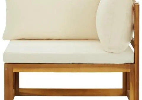 Canapele colț modulare, 2 buc., cu perne, lemn masiv acacia - 4/5