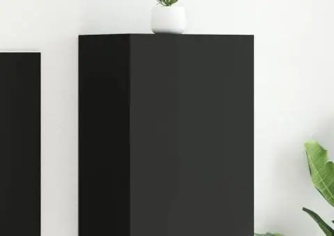 Comodă TV de perete, negru, 40,5x30x60 cm, lemn prelucrat - 1/5