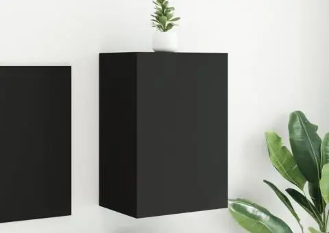 Comodă TV de perete, negru, 40,5x30x60 cm, lemn prelucrat - 3/5