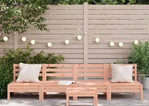 Canapele de grădină fără cotiere, 4 buc., lemn masiv douglas - 3/5