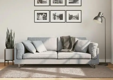 Covor pufos "PAMPLONA" cu fire înalte, bej modern, 100x200 cm - 1/5