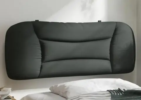 Pernă pentru tăblie de pat, gri închis, 100 cm, material textil - 1/5