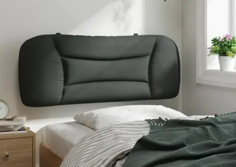 Pernă pentru tăblie de pat, gri închis, 100 cm, material textil - 4/5