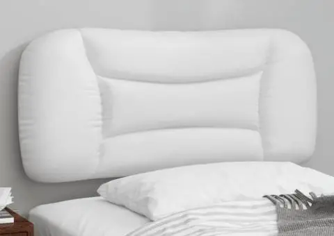 Pernă pentru tăblie pat, alb, 80 cm, piele artificială - 1/5