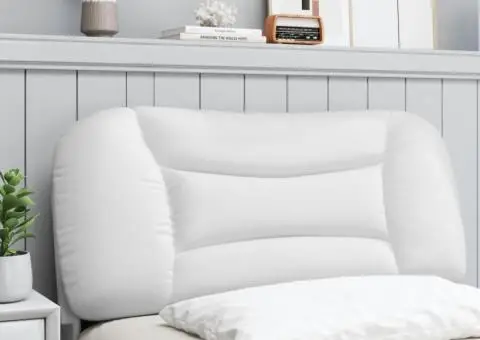 Pernă pentru tăblie pat, alb, 80 cm, piele artificială - 3/5