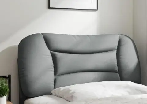 Pernă tăblie de pat, gri deschis, 80 cm, material textil - 3/5