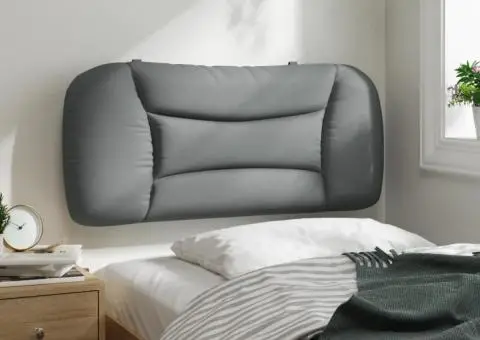 Pernă tăblie de pat, gri deschis, 80 cm, material textil - 4/5