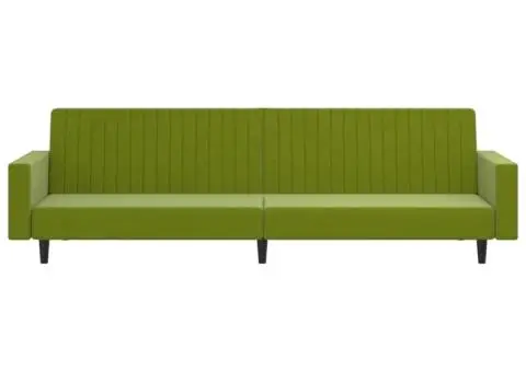 Canapea extensibilă cu 2 locuri, verde deschis, catifea - 5/5