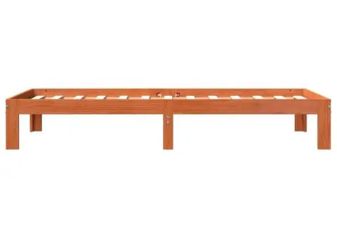 Cadru pat fără saltea, maro ceruit, 100x200 cm, lemn masiv pin - 5/5