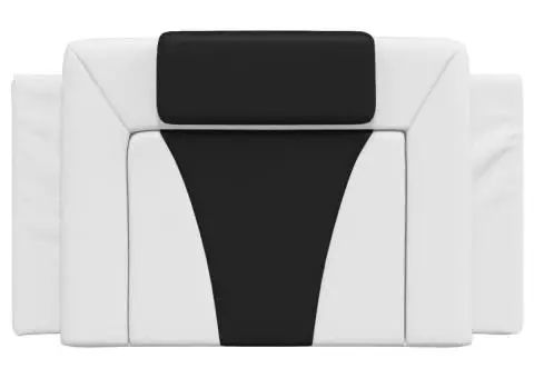 Pernă pentru tăblie pat, alb și negru, 80 cm, piele artificială - 5/5
