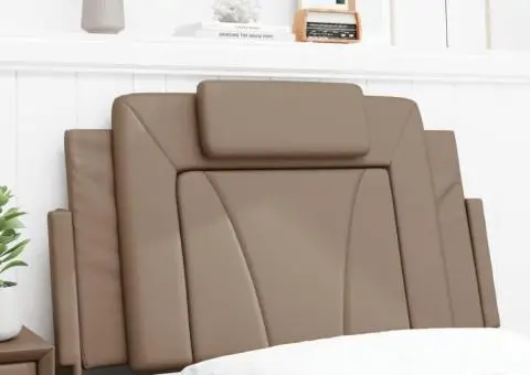 Pernă pentru tăblie pat, cappuccino, 80 cm, piele artificială - 4/5