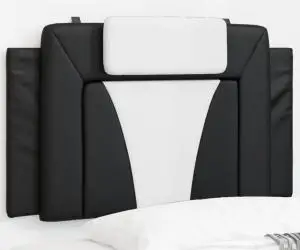 vidaXL Pernă pentru tăblie pat, negru și alb, 90 cm, piele artificială