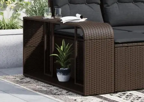 Rafturi de depozitare, 2 buc., maro, poliratan - 1/5