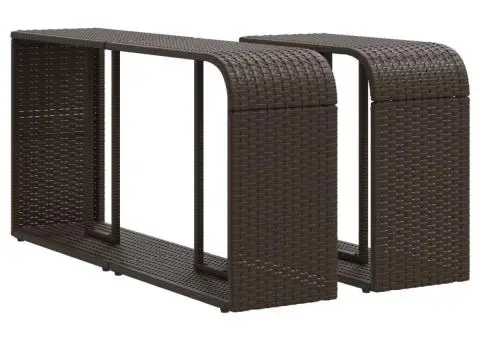 Rafturi de depozitare, 2 buc., maro, poliratan - 2/5