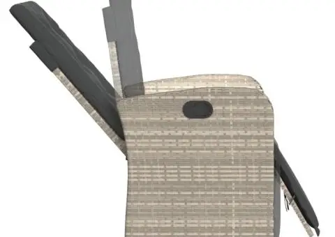 Set mobilier grădină cu perne, 9 piese, gri deschis, poliratan - 5/5