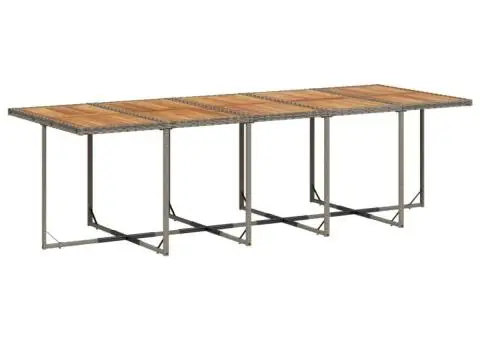 Set mobilier de grădină cu perne, 15 piese, gri, poliratan - 3/5