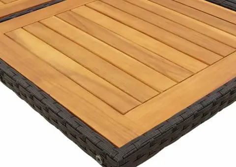 Set mobilier de grădină cu perne, 9 piese, negru, poliratan - 5/5