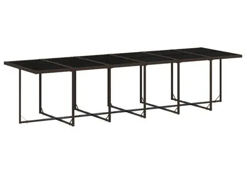 Set mobilier de grădină, 13 piese, maro, cu perne, poliratan - 4/5