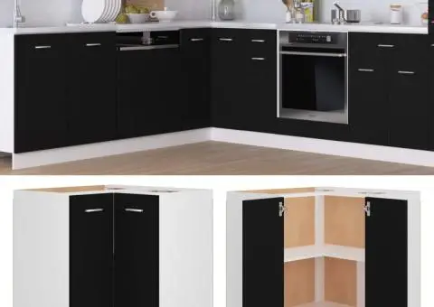 Dulap inferior de colț “Lyon”, negru, 75,5x75,5x81,5cm - 1/5