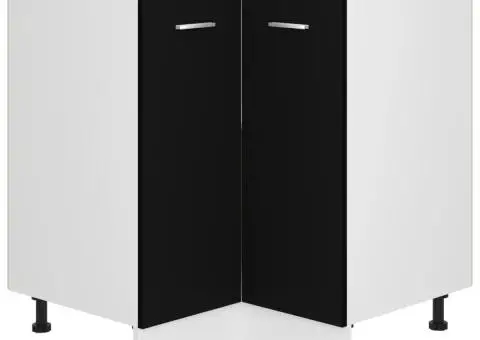 Dulap inferior de colț “Lyon”, negru, 75,5x75,5x81,5cm - 2/5