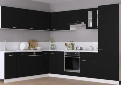 Dulap inferior de colț “Lyon”, negru, 75,5x75,5x81,5cm - 3/5