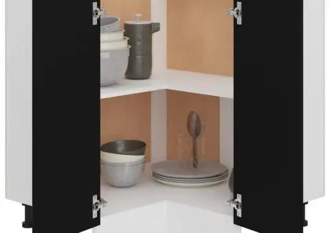 Dulap inferior de colț “Lyon”, negru, 75,5x75,5x81,5cm - 4/5