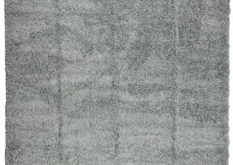 Covor pufos "PAMPLONA" cu fire înalte, gri modern, 120x120 cm - 2/5