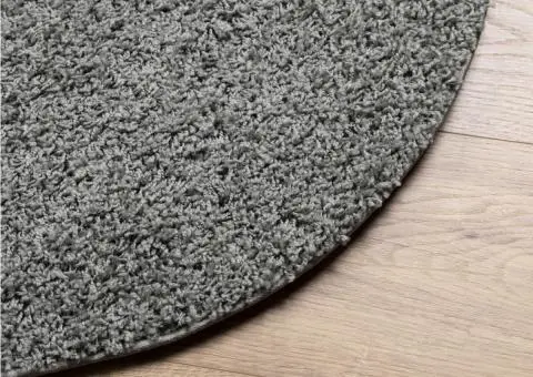 Covor pufos "PAMPLONA" cu fire înalte, verde modern, Ø 280 cm - 4/5