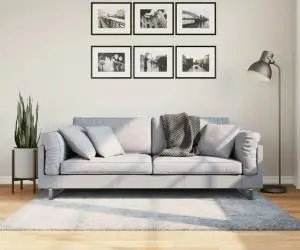 vidaXL Covor pufos "PAMPLONA" fire înalte albastru modern 120x170 cm