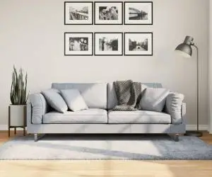 vidaXL Covor pufos "PAMPLONA" fire înalte, albastru modern 100x200 cm