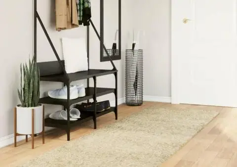 Covor pufos "PAMPLONA" cu fire înalte, auriu modern, 80x250 cm - 1/5