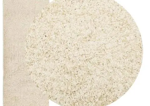 Covor pufos "PAMPLONA" cu fire înalte, auriu modern, 80x250 cm - 3/5