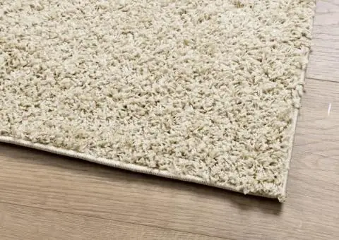 Covor pufos "PAMPLONA" cu fire înalte, auriu modern, 80x250 cm - 4/5