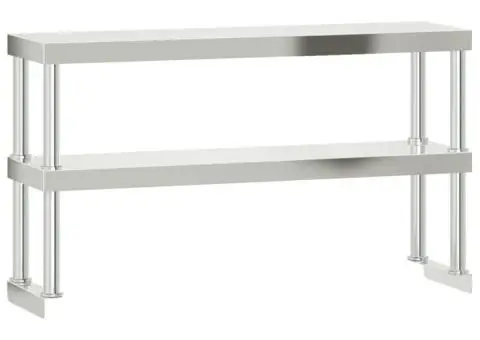 Masă bucătărie cu raft superior, 110x55x150 cm, oțel inoxidabil - 5/5