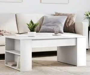 vidaXL Măsuță de cafea, alb, 102x55x42 cm, lemn prelucrat