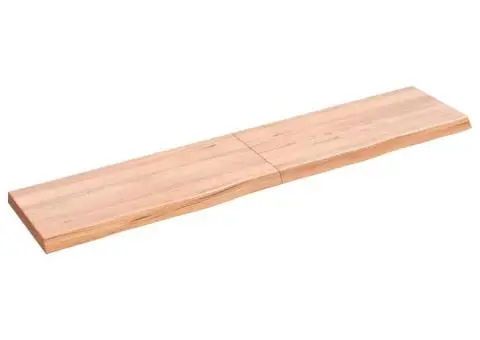 Blat de baie, maro deschis, 140x30x(2-4) cm, lemn masiv tratat - 2/5