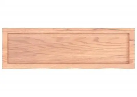 Blat de baie, maro deschis, 100x30x(2-4) cm, lemn masiv tratat - 4/5