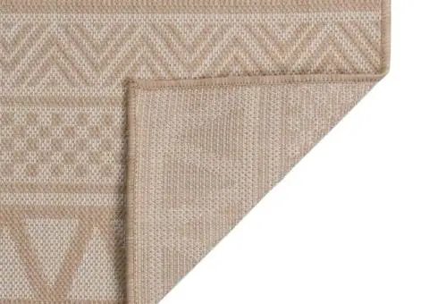 Covor de exterior, dungi maro, 120x170 cm, țesătură plată - 2/5