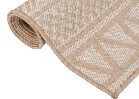 Covor de exterior, dungi maro, 120x170 cm, țesătură plată - 3/5