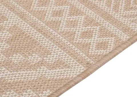 Covor de exterior, dungi maro, 120x170 cm, țesătură plată - 4/5