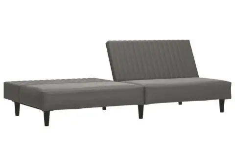 Canapea cu 2 locuri, gri, piele ecologică - 4/5