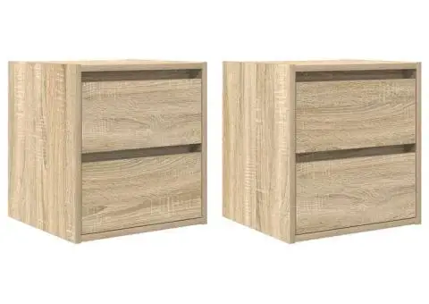 Noptiere montate pe perete 2 buc Stejar Sonoma 38x34x40 cm - 2/5