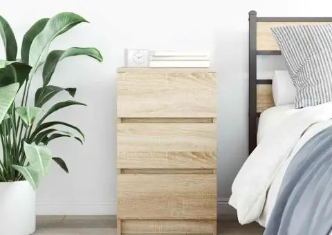 Noptiera cu 3 sertare Stejar Sonoma 39x35x65 cm - 3/5