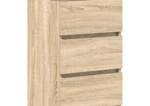 Noptiera cu 3 sertare Stejar Sonoma 39x35x65 cm - 4/5